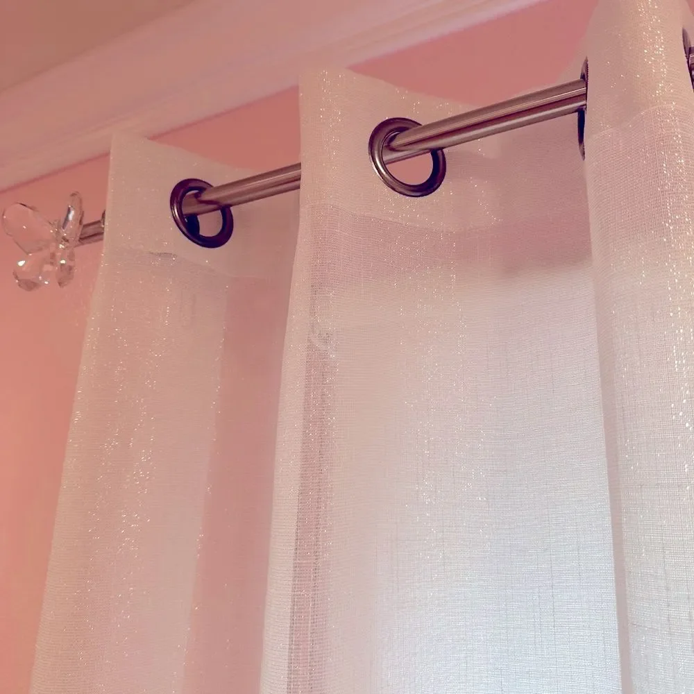 White and silver curtains